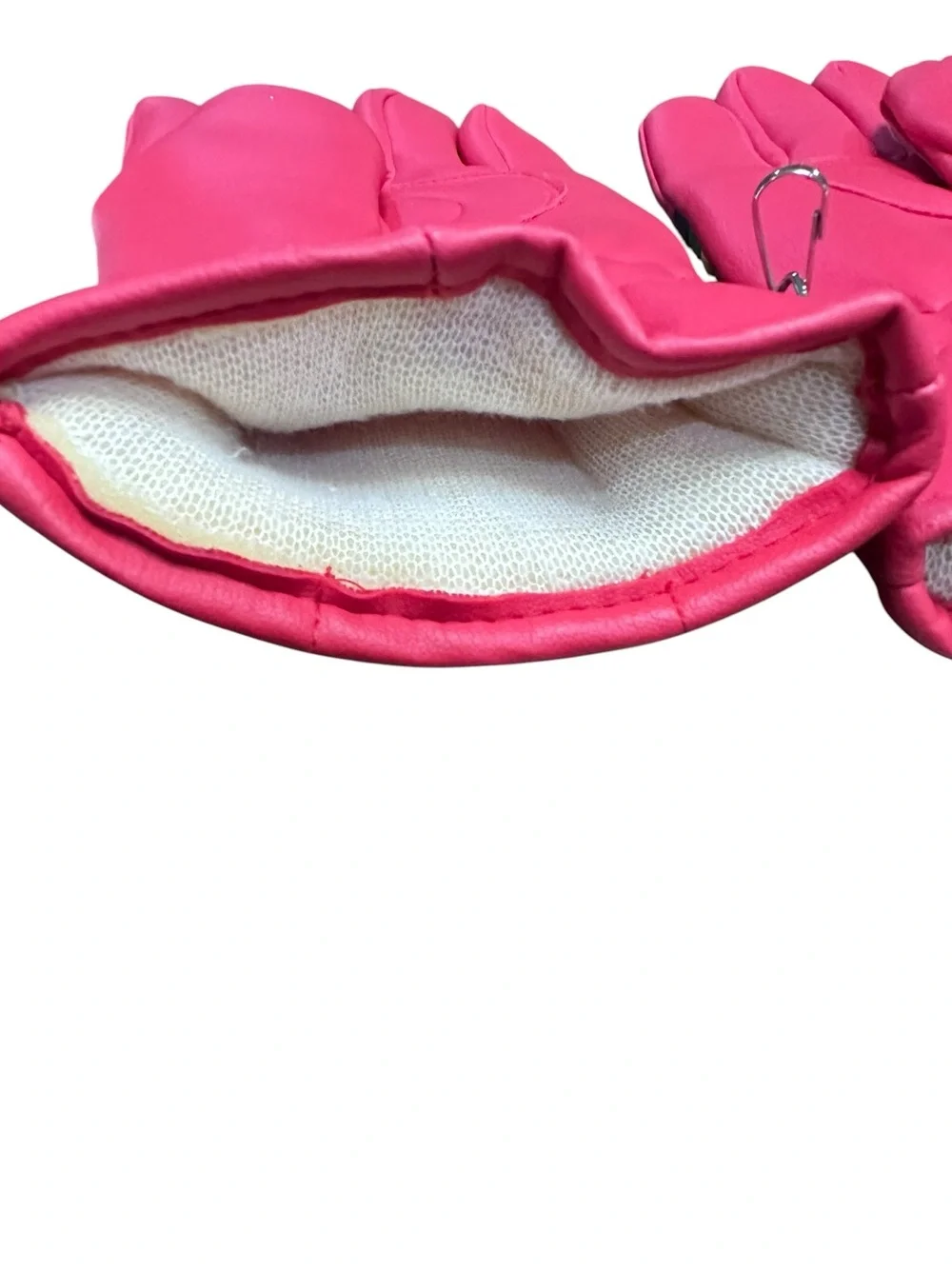 Vintage‎ Retro red Ski Gloves / Winter Gloves with Striped Cuffs